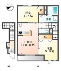 加古川駅 徒歩19分 2階の物件間取画像